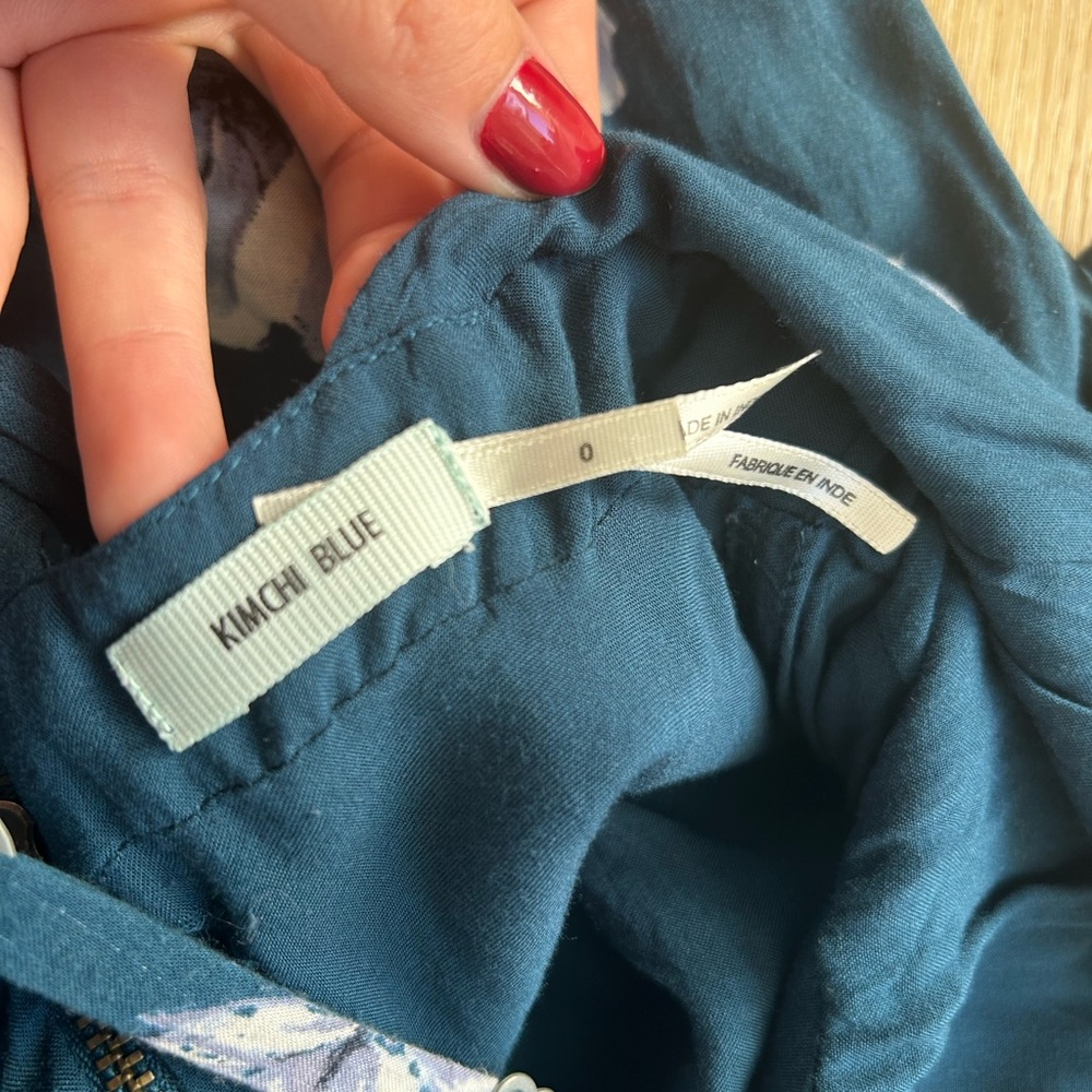 Kimchi Blue Teal Floral Dress - Picture 3 of 3